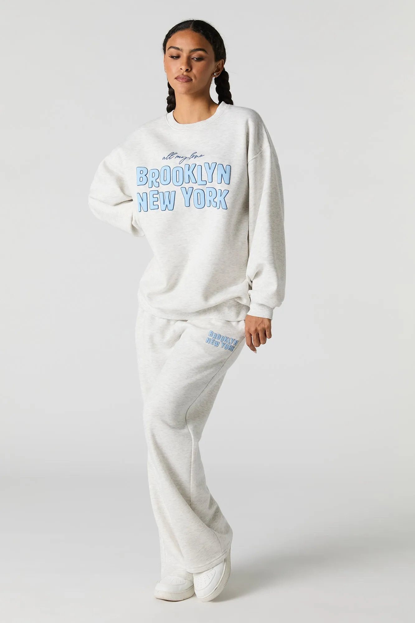 Graphic Fleece Oversized Sweatshirt