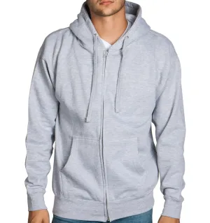 Heather Grey Zip Up Hoodie Sweatshirt