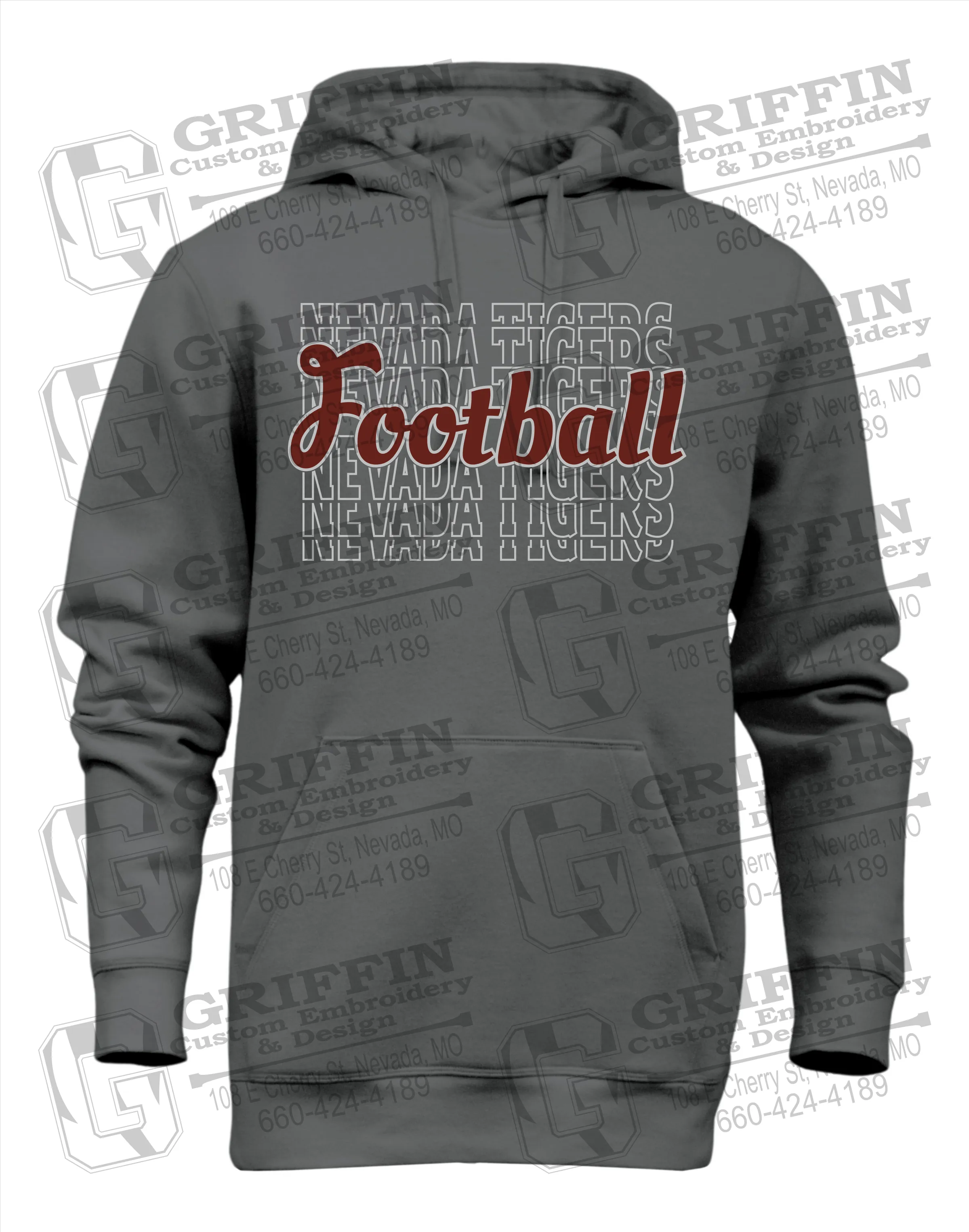 Heavyweight Fleece Hoodie - Football - Nevada Tigers 22-R