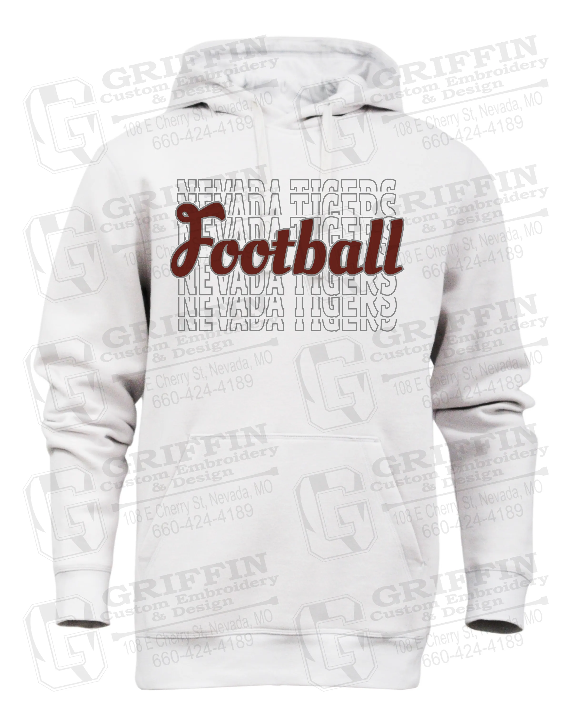 Heavyweight Fleece Hoodie - Football - Nevada Tigers 22-R