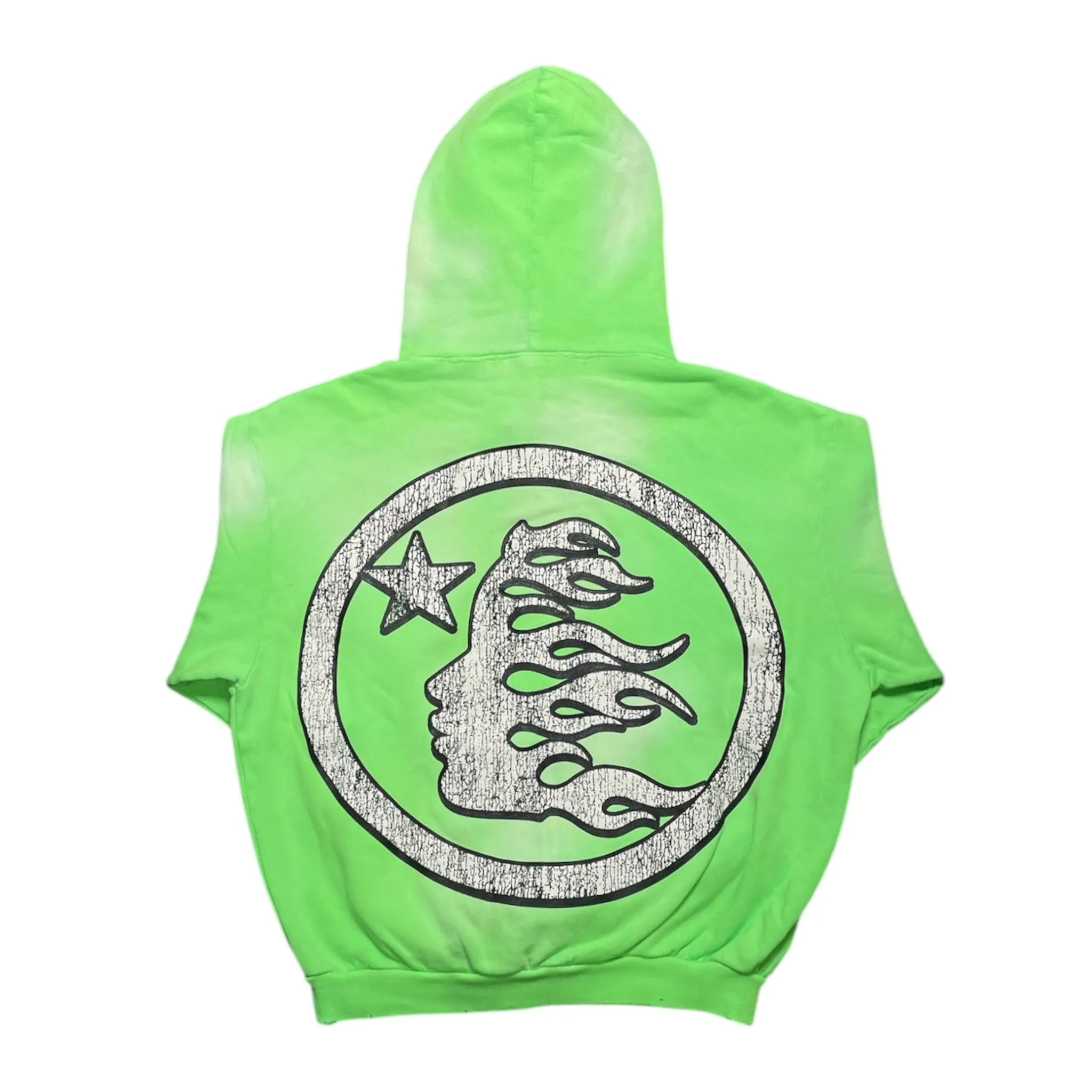 Hellstar Studios Graffiti Zip Up Hooded Sweatshirt Green