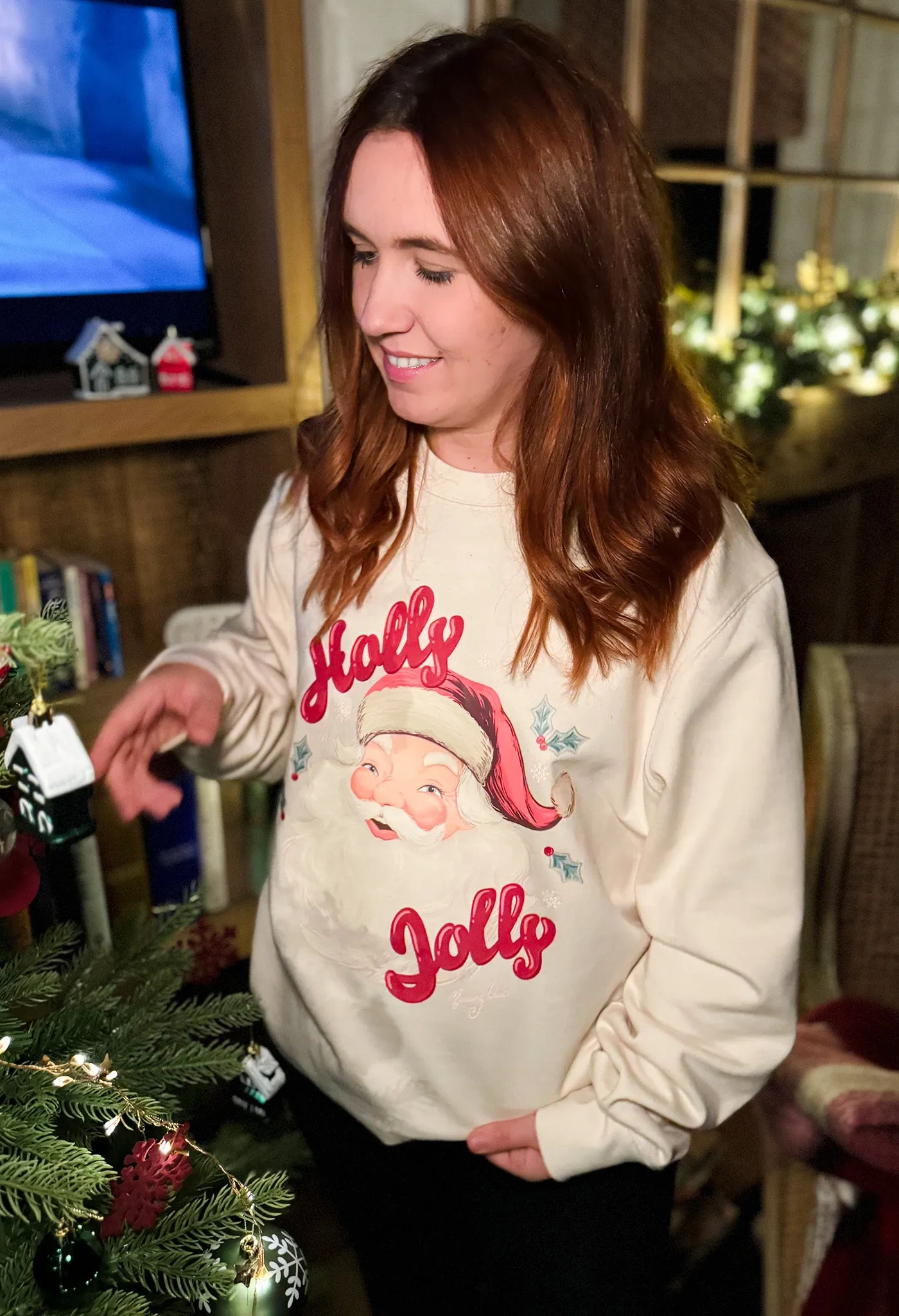 Holly Jolly Santa Organic Cotton Sweatshirt