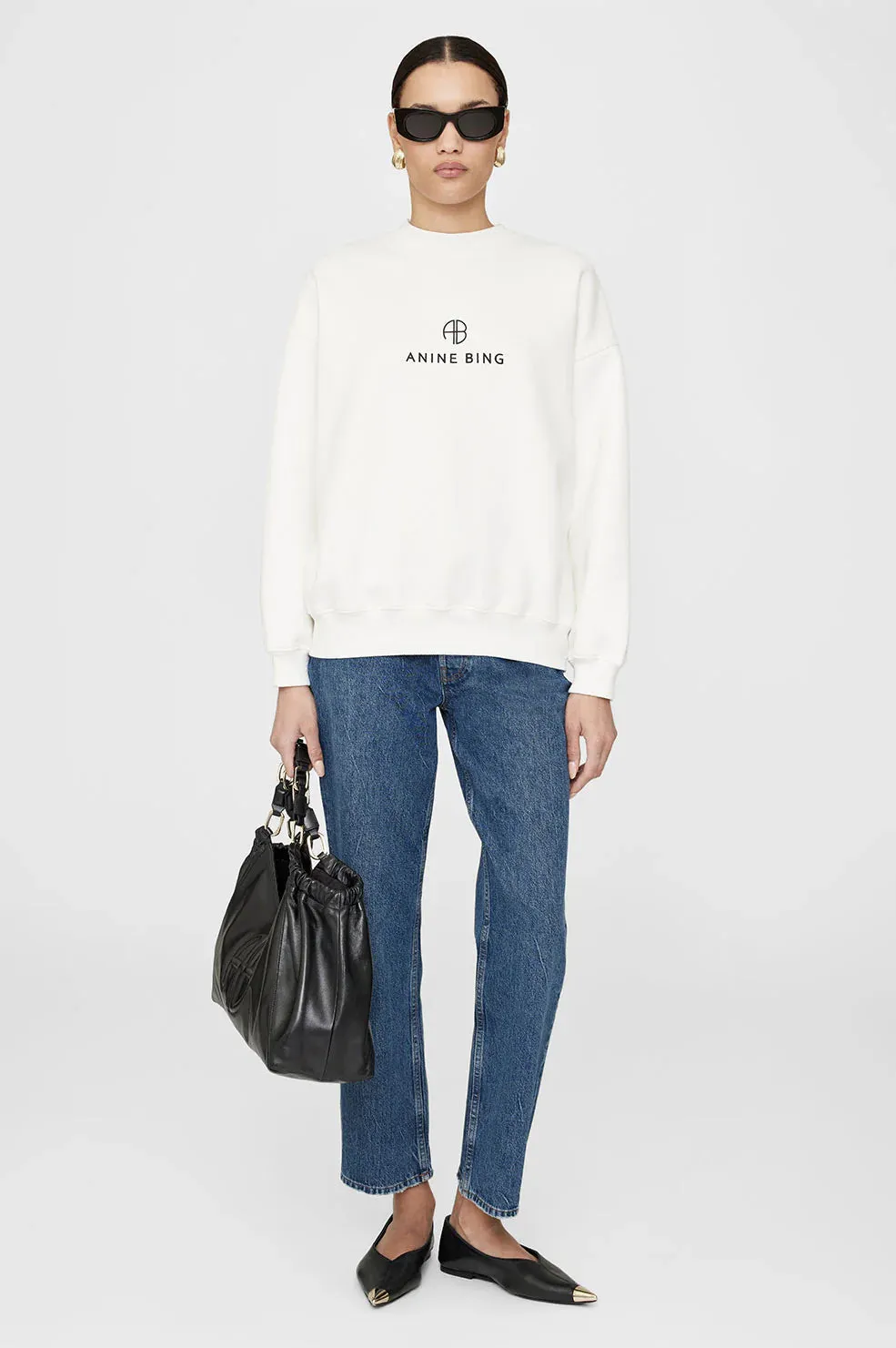 Jaci Sweatshirt Monogram- Ivory