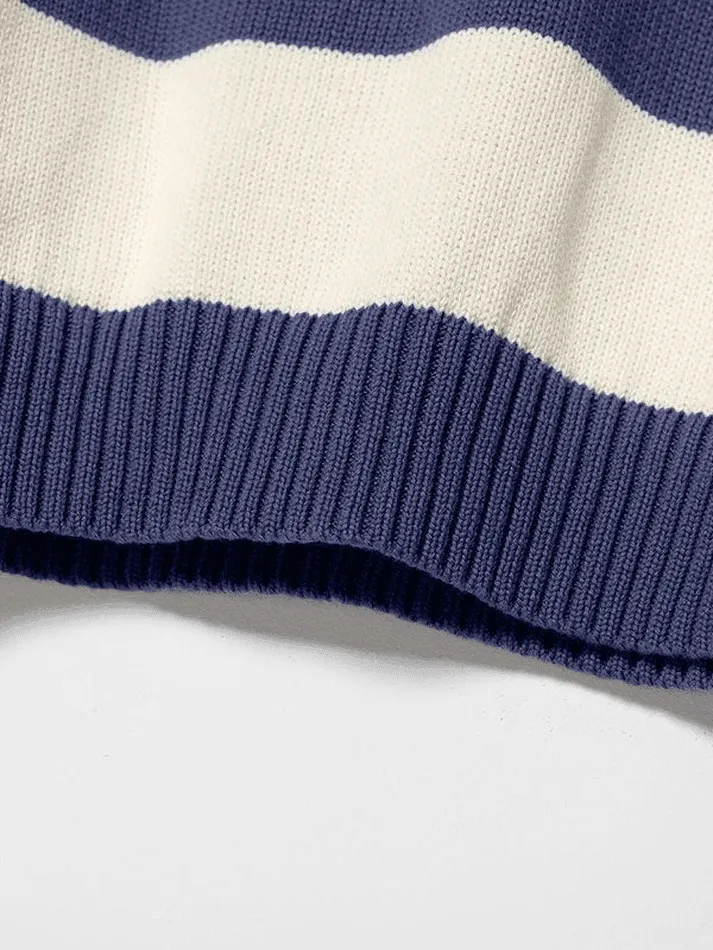 Joskaa Striped Crew Neck Knit Sweater