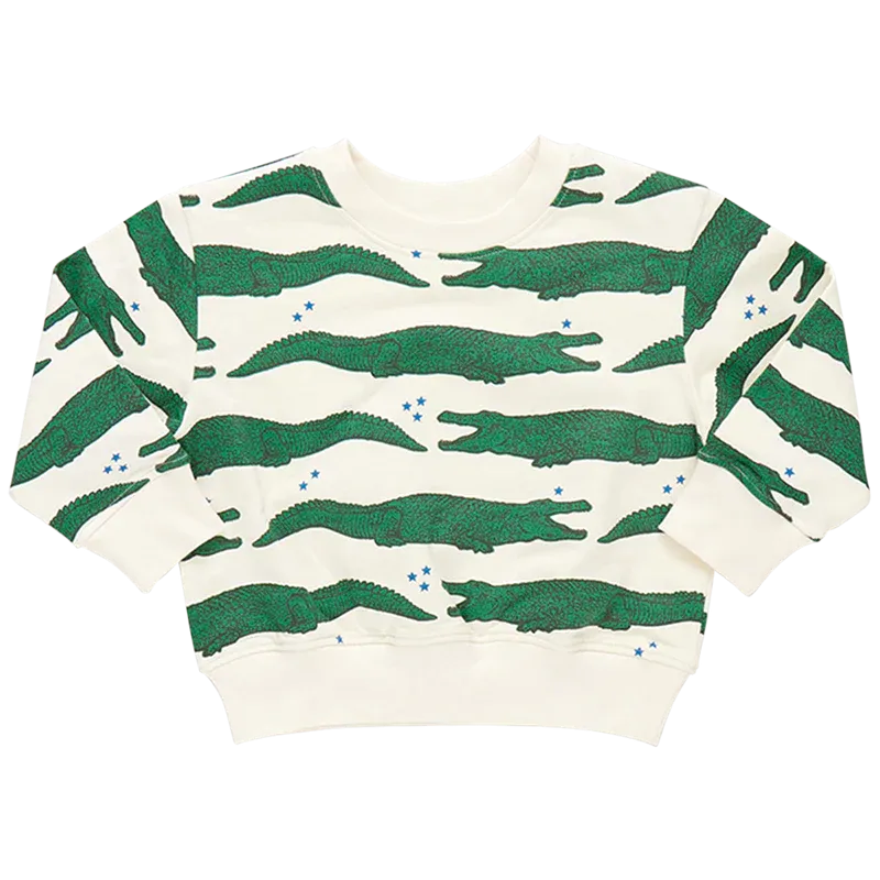 Kids Organic Sweatshirt - Crocodile Stars