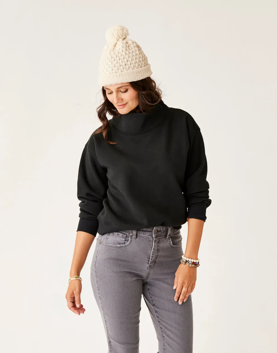 Lennox Fleece Top: Black