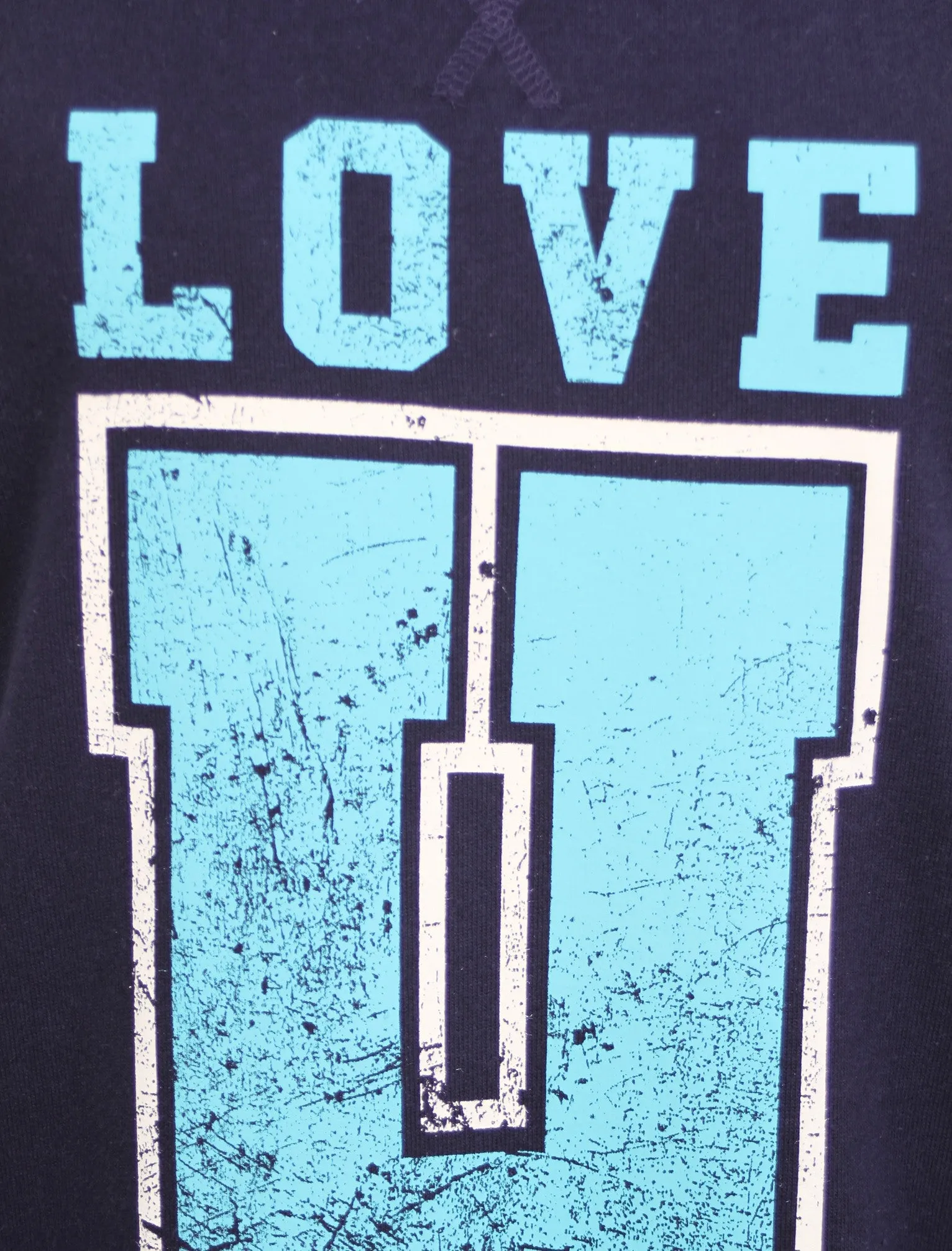 ‘Love U More’ Longline Sweatshirt in Blue - TBOE (Guest Brand)