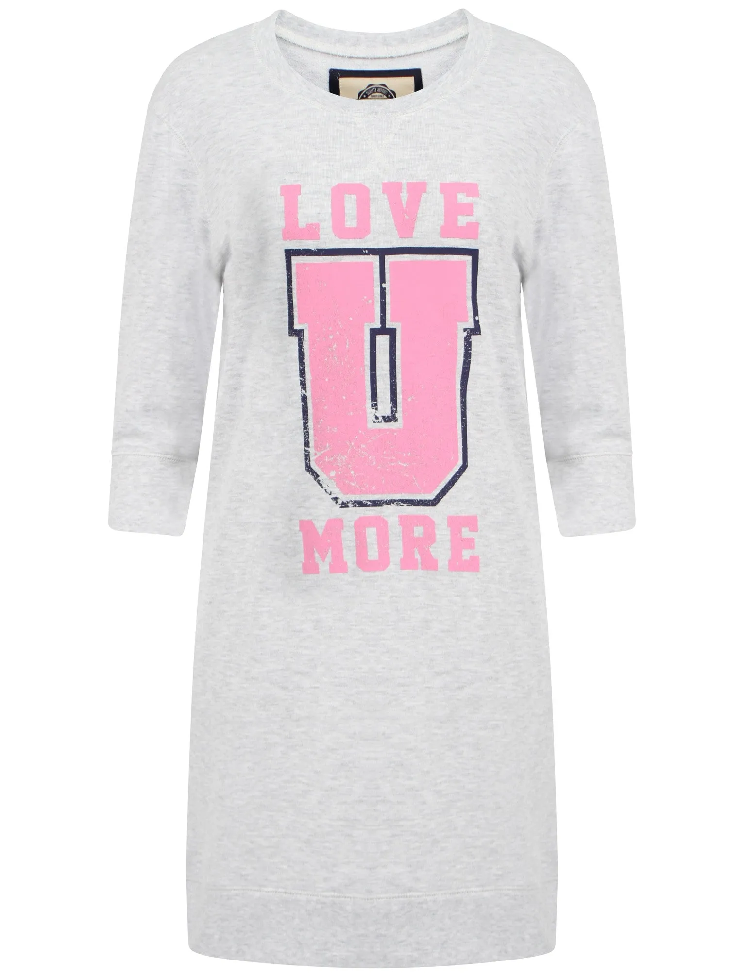 ‘Love U More’ Longline Sweatshirt in Grey - TBOE (Guest Brand)