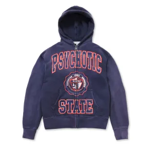 Mademe - Men's Psychotic State Full-zip Hoodie - (Washed Navy)