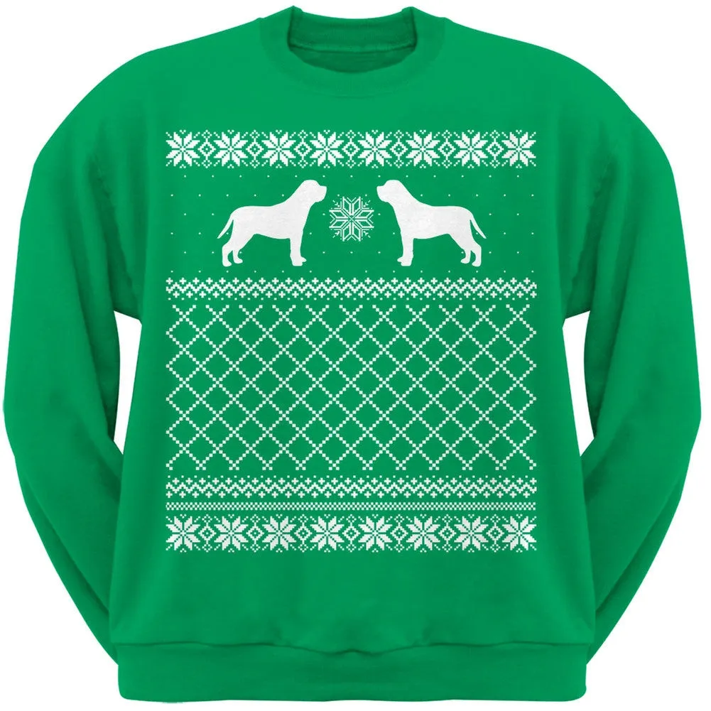 Mastiff Black Adult Ugly Christmas Sweater Crew Neck Sweatshirt