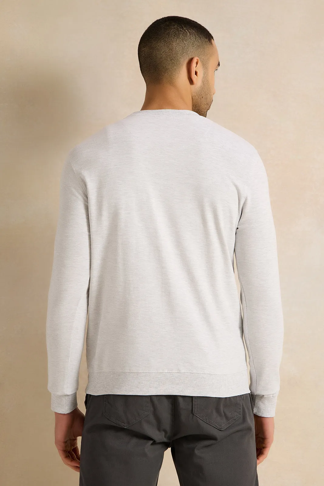 Men Grey Printed Sweatshirt