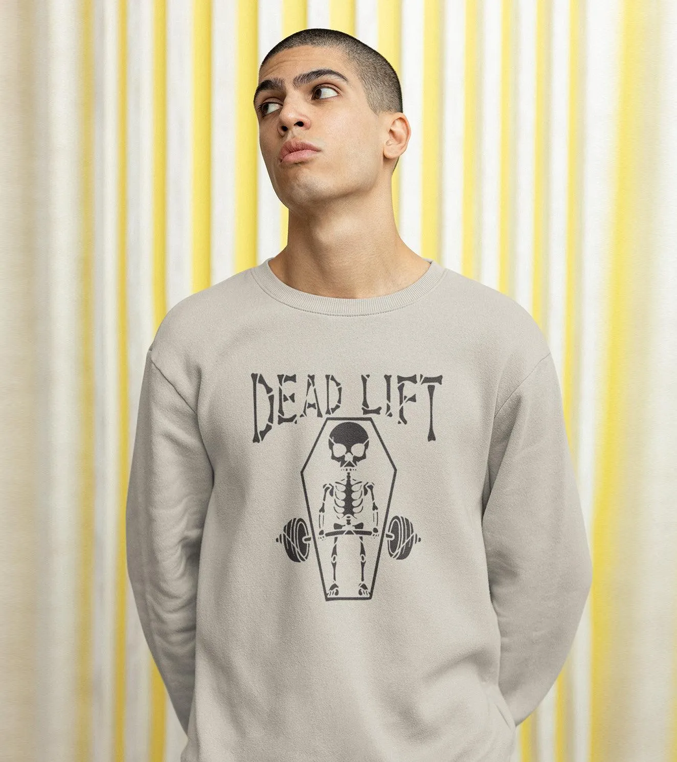 Men's Deadlift Crew Sweatshirt (Stone colour)