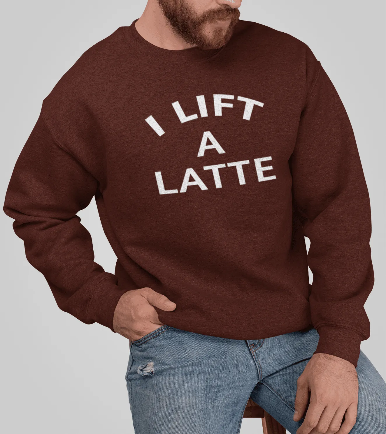 Men's I Lift A Latte Sweatshirt (Brown)