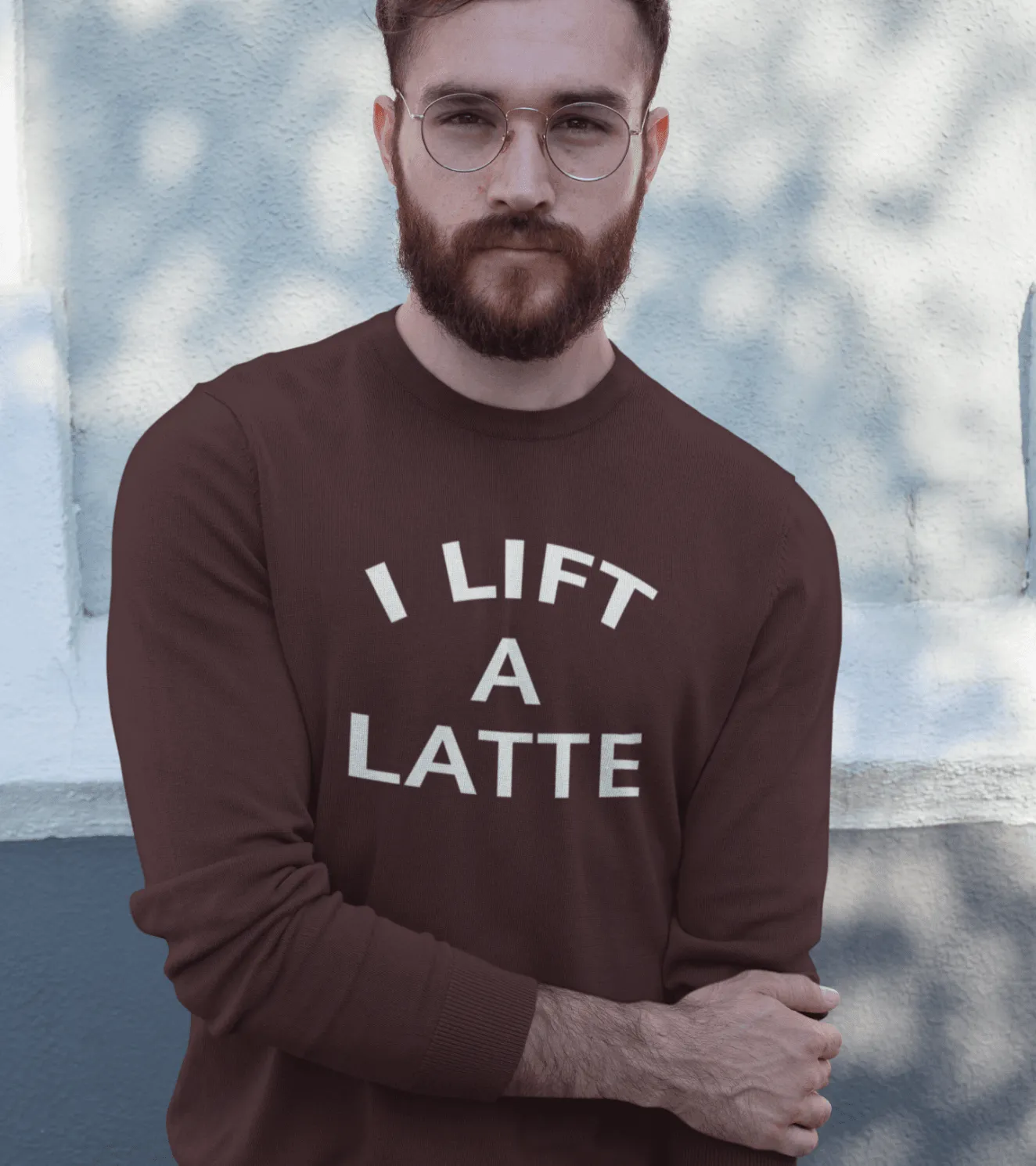 Men's I Lift A Latte Sweatshirt (Brown)