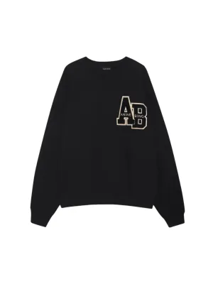 Miles Oversized Sweatshirt Letterman / Black