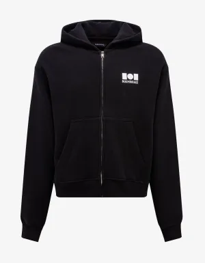 Nahmias Black Logo Zip-Up Hoodie