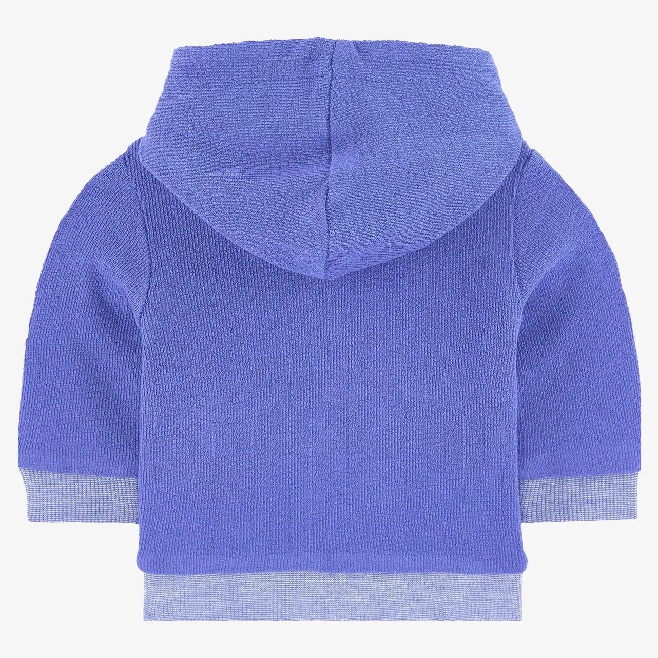 Newborn boy blue reversible hooded cardigan