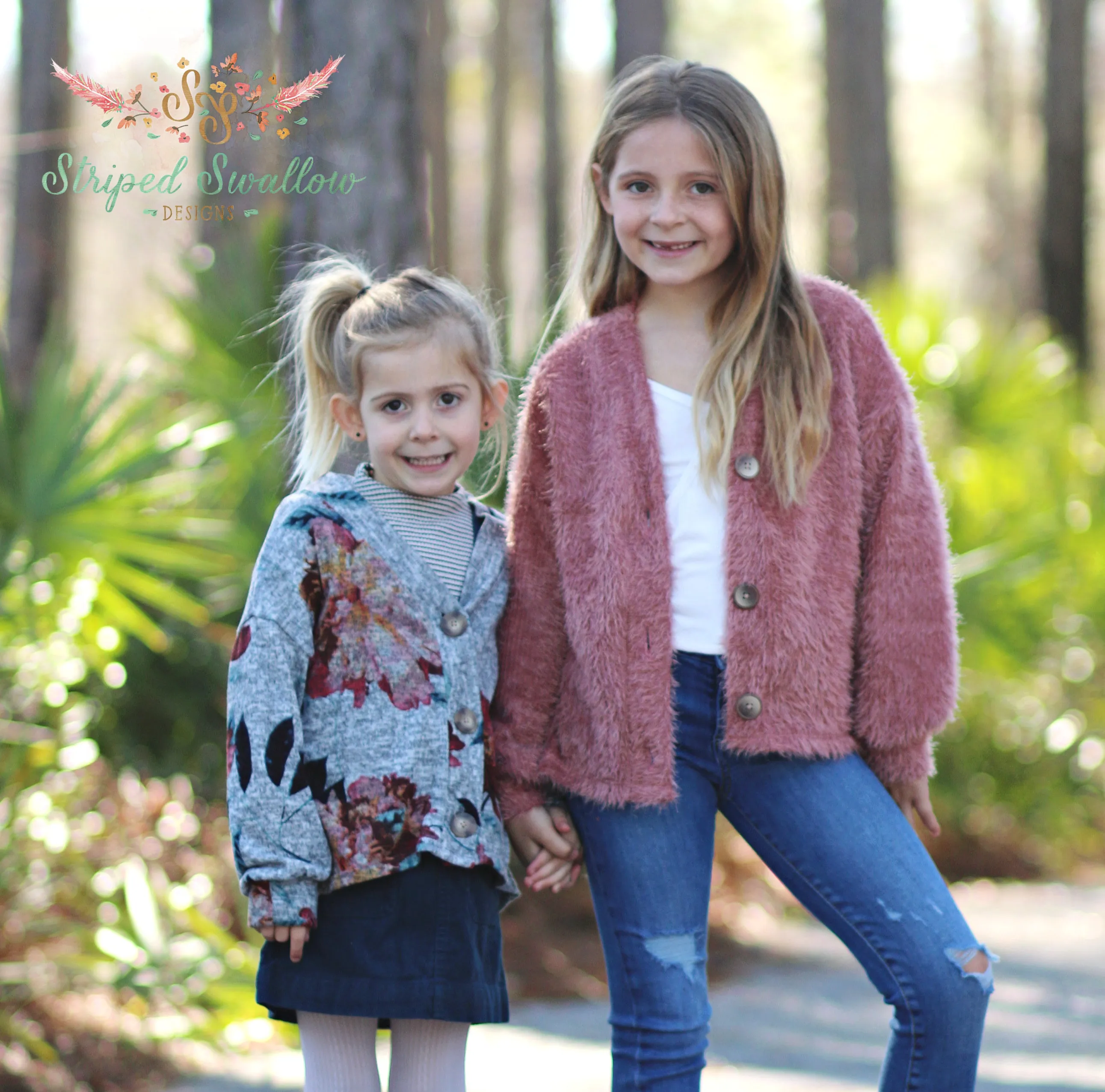 Nightingale Cardigan and Hi-Low Crop PDF Pattern Girls 2T-14yrs