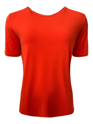 Orange Viscose Boxy T Shirt