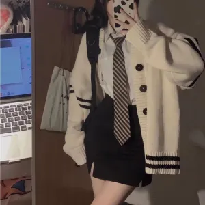 Oversized Academia Knit Cardigan