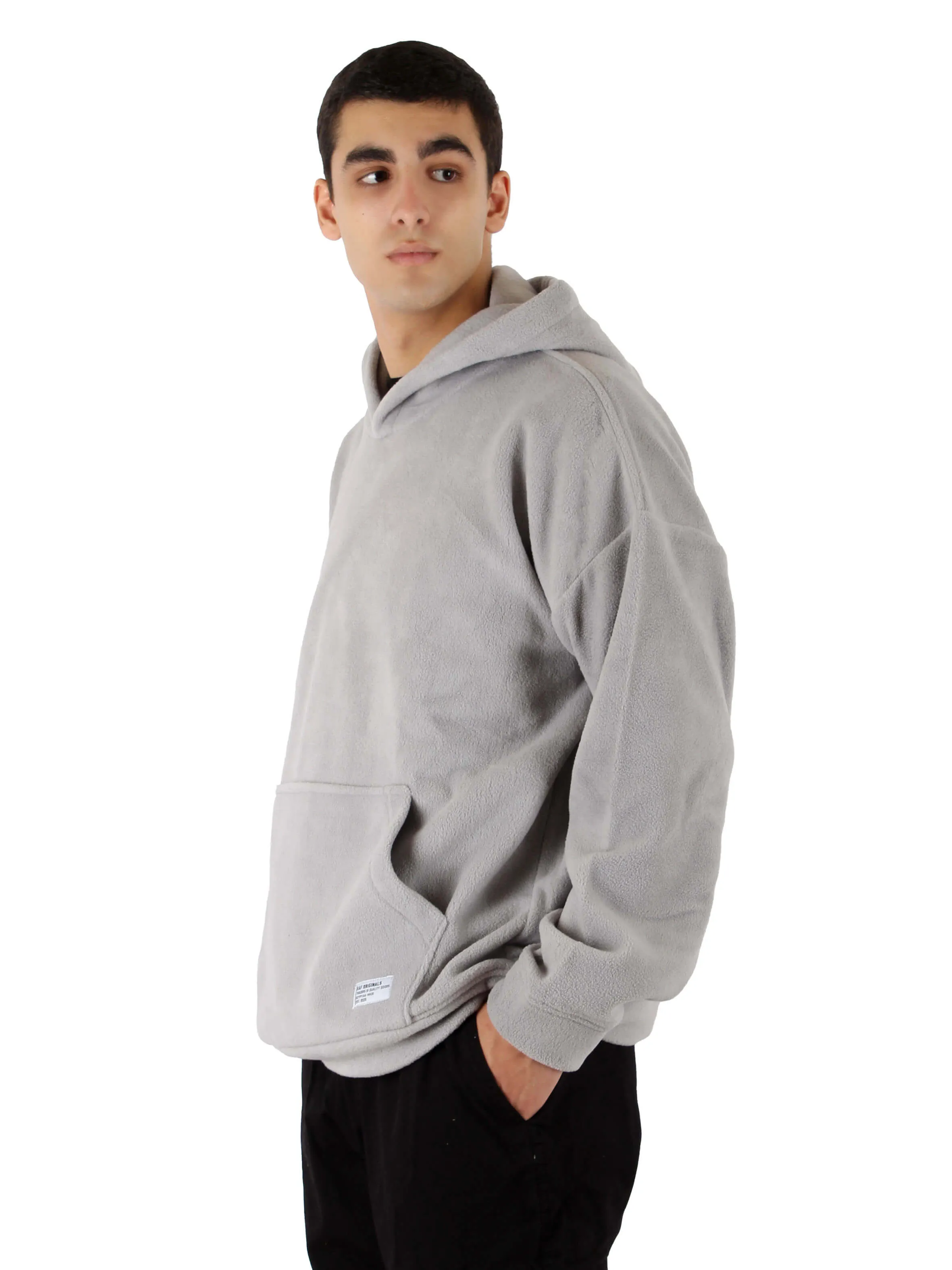 Polar Fleece Hoodie Oversized - Men - Gray