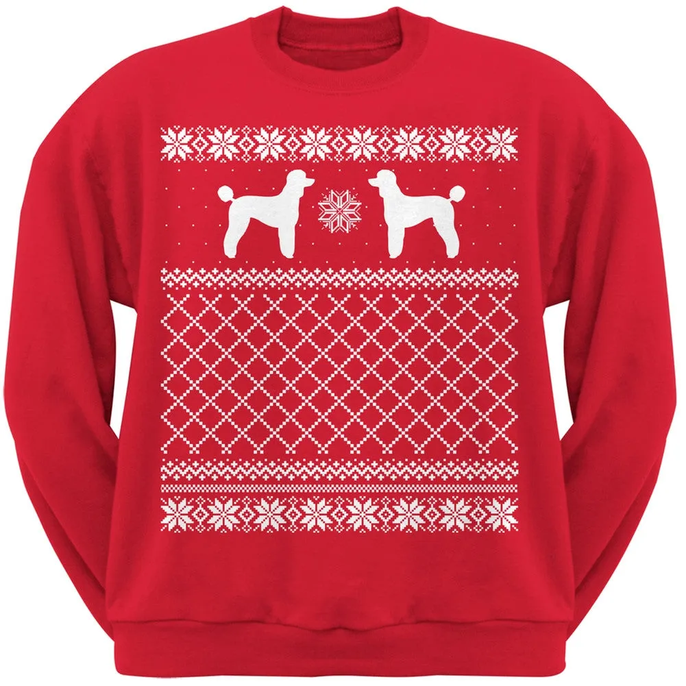 Poodle Black Adult Ugly Christmas Sweater Crew Neck Sweatshirt