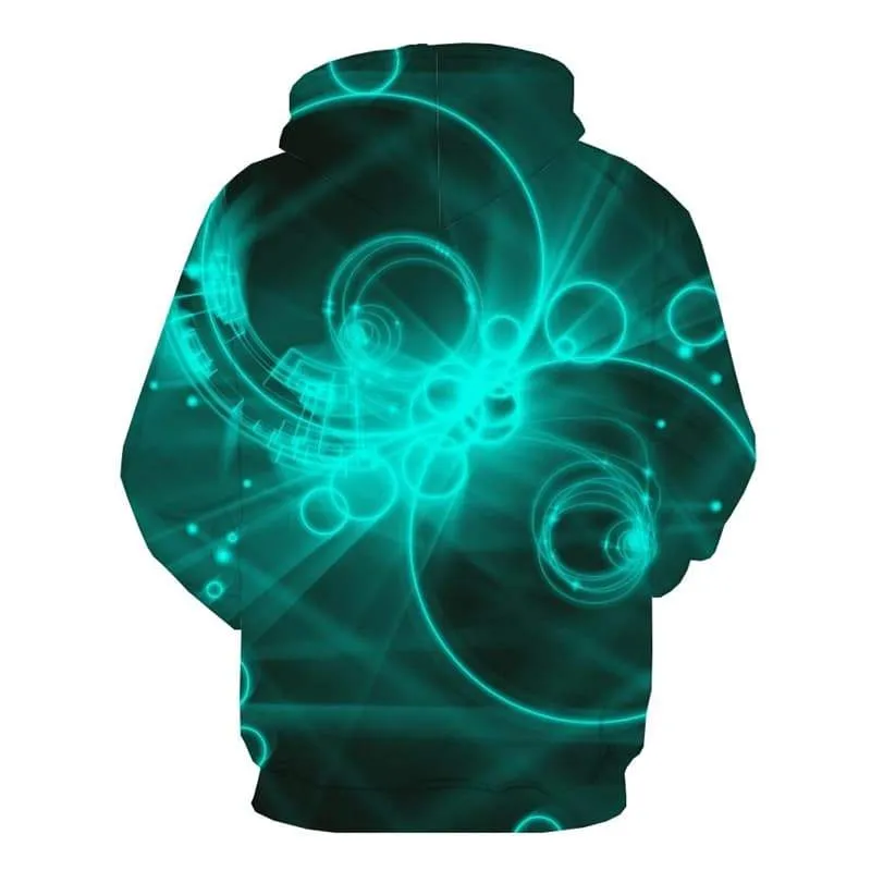 Psychedelic Hoodie Men Abstract Hoody Anime Green Hooded Casual Unisex Funny