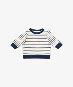 Remy Baby Sweatshirt, Navy French Stripe