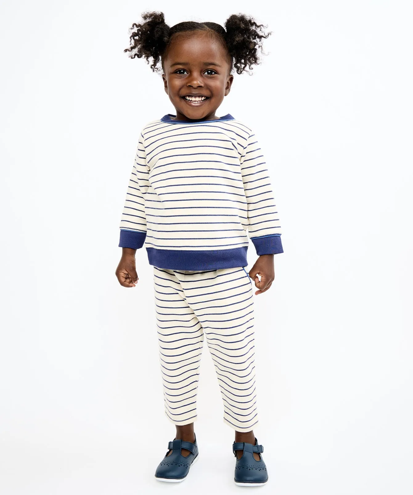 Remy Baby Sweatshirt, Navy French Stripe