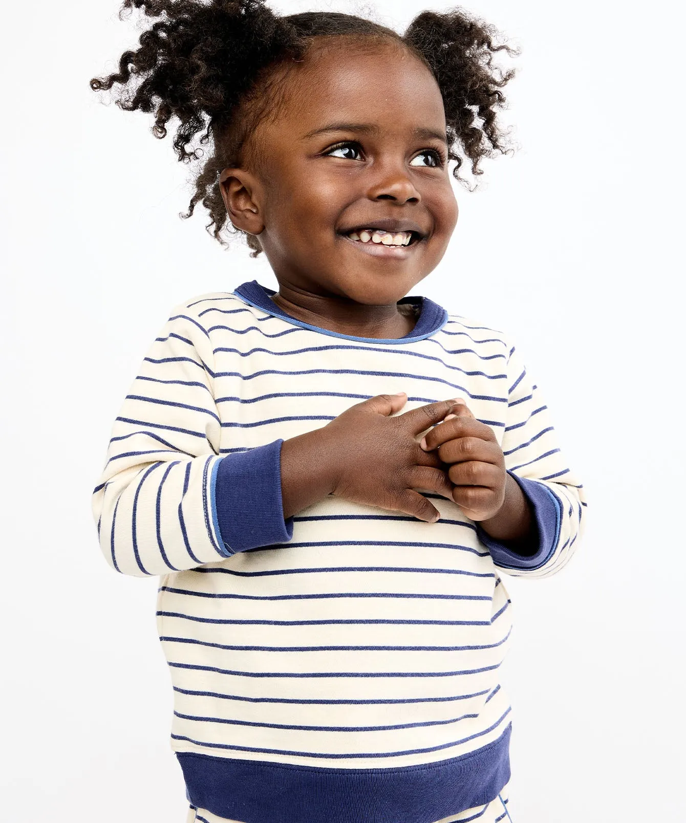 Remy Baby Sweatshirt, Navy French Stripe