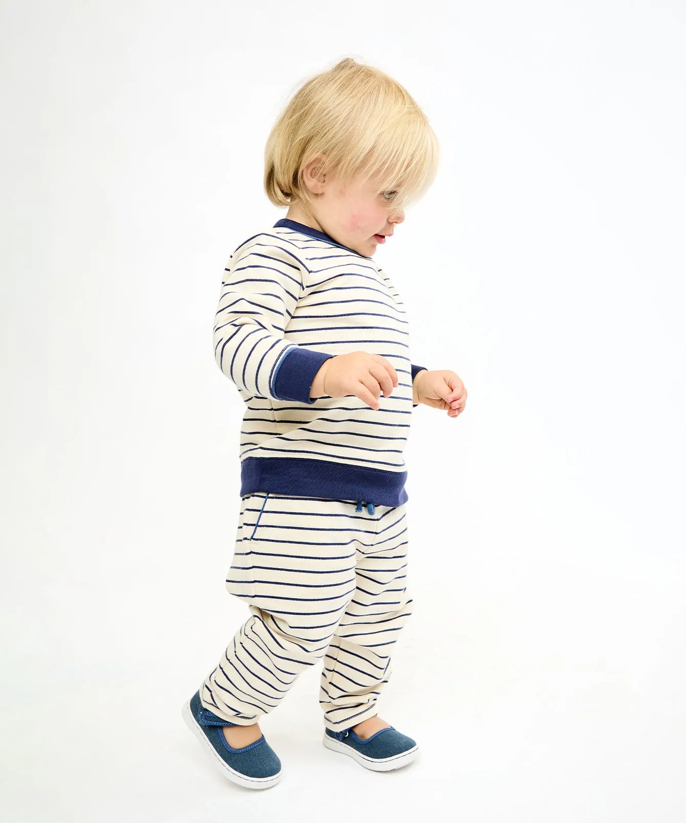 Remy Baby Sweatshirt, Navy French Stripe