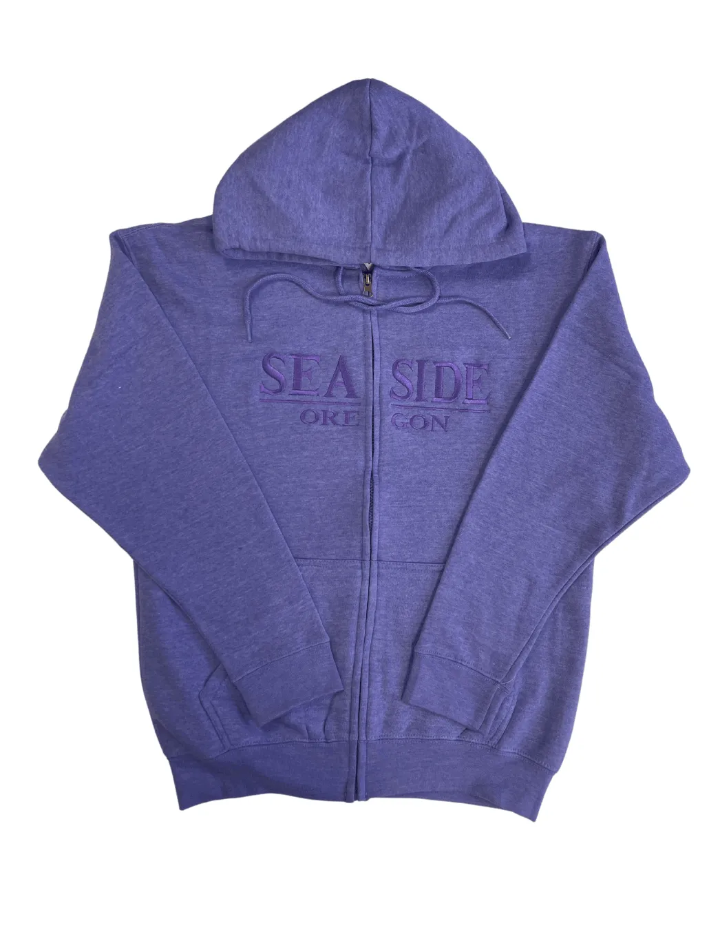 Seaside Embroidered Zip-Up Hoodie