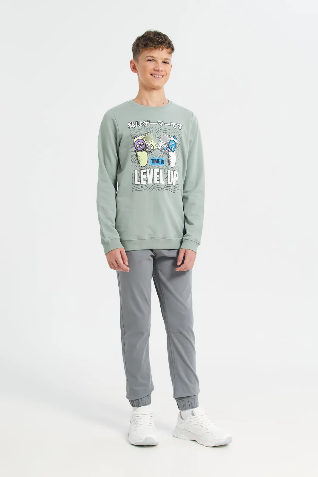 Senior Boys Mint Graphic Sweatshirt