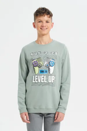 Senior Boys Mint Graphic Sweatshirt