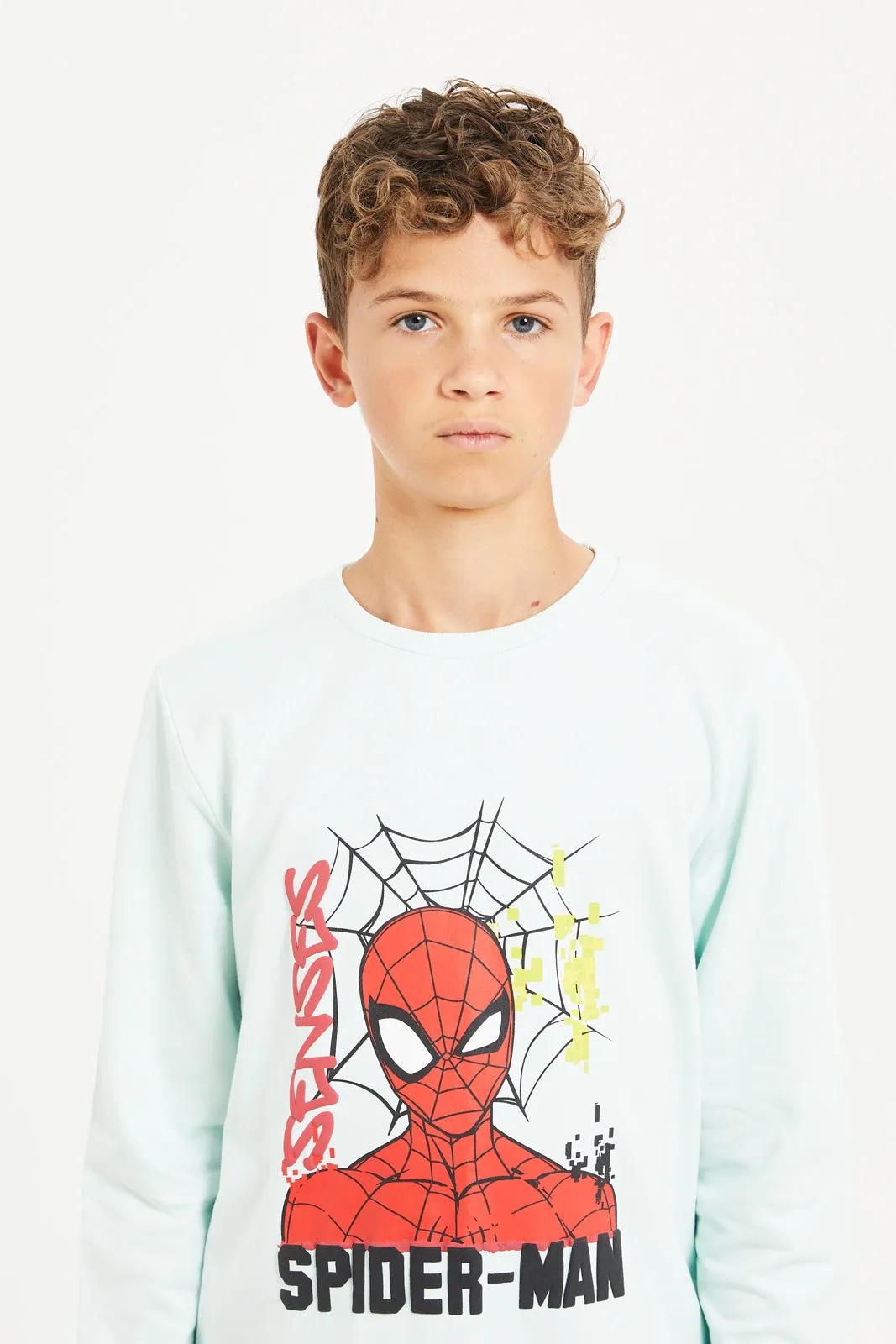 Senior Boys Mint Spider-Man Sweatshirt