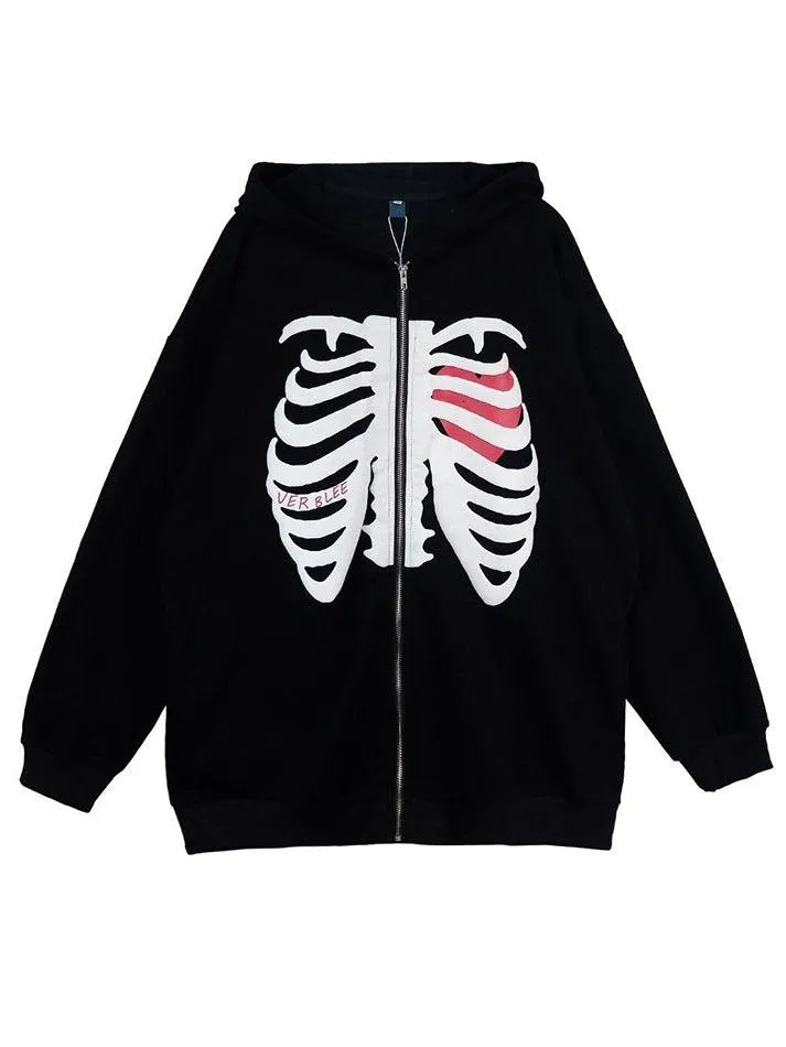 Skull Skater Graceful Print Hoodie