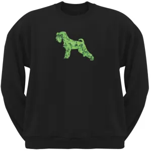 St. Patricks Day - Miniature Schnauzer Shamrock Black Adult Sweatshirt