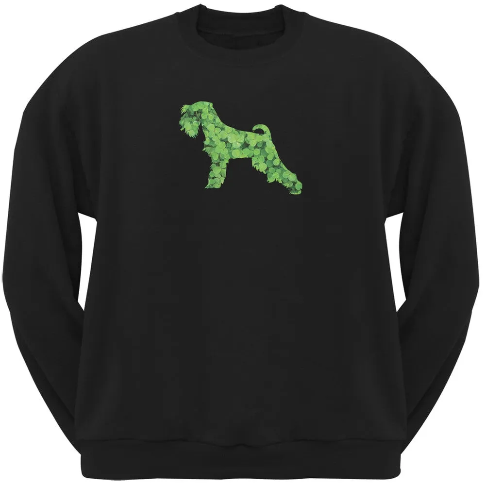 St. Patricks Day - Miniature Schnauzer Shamrock Black Adult Sweatshirt