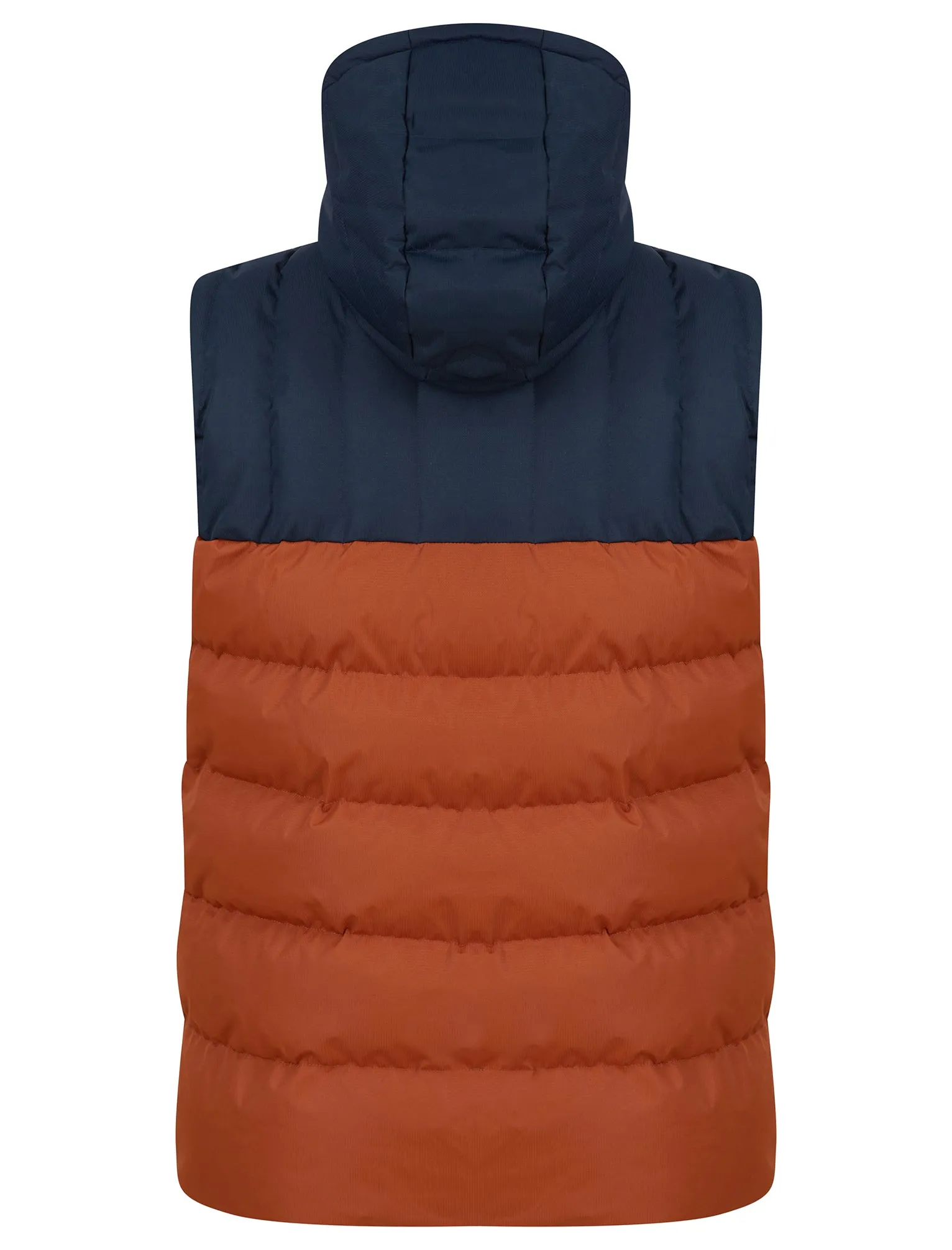 Tarlo Micro-Fleece Lined Hooded Quilted Puffer Gilet in Burnt Orange - Tokyo Laundry