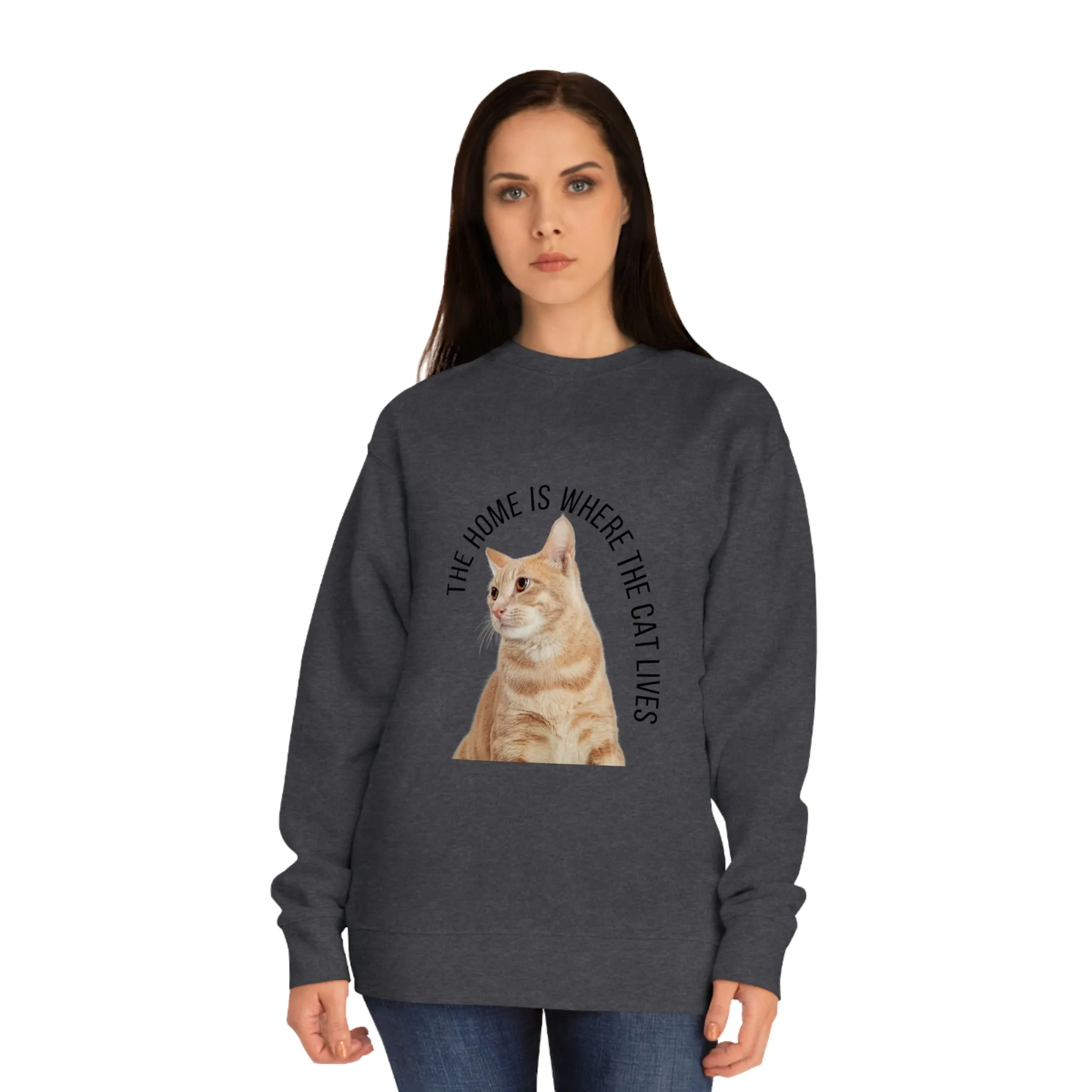 The Home Is Where The Cat Lives POD Unisex Crew Sweatshirt