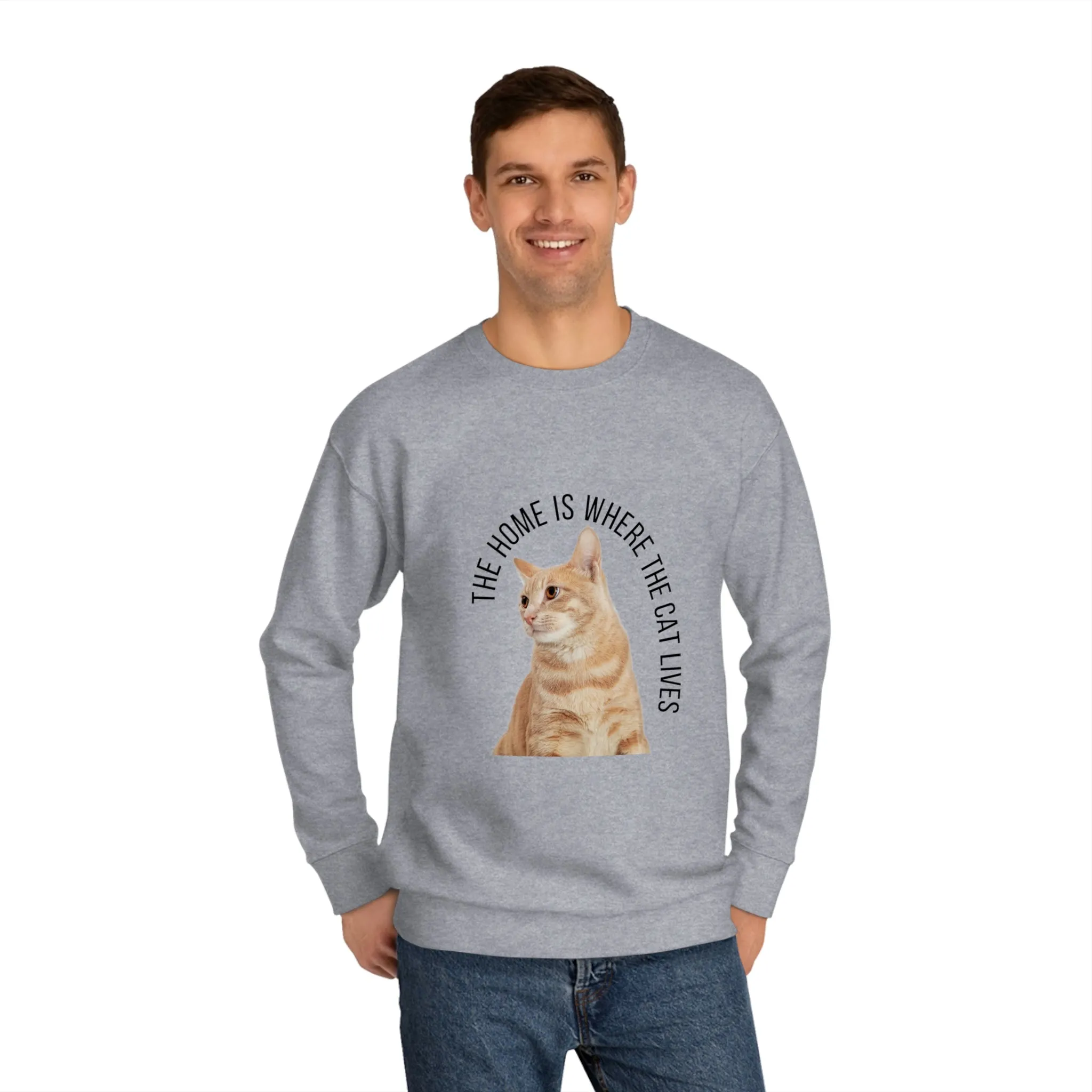 The Home Is Where The Cat Lives POD Unisex Crew Sweatshirt