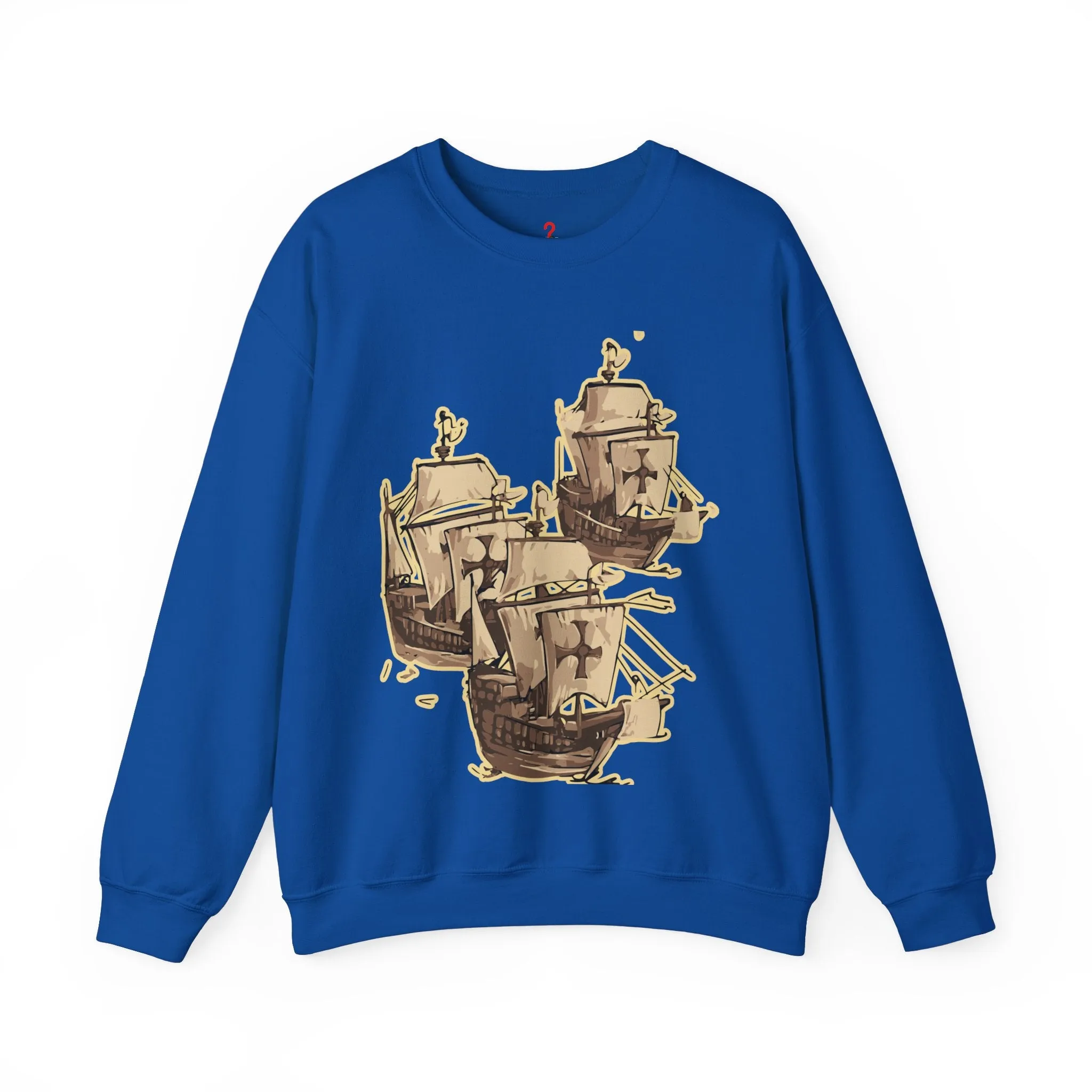 Unisex Heavy Blend Crewneck Sweatshirt with 3 Boats Design – Ultimate Comfort & Sustainability