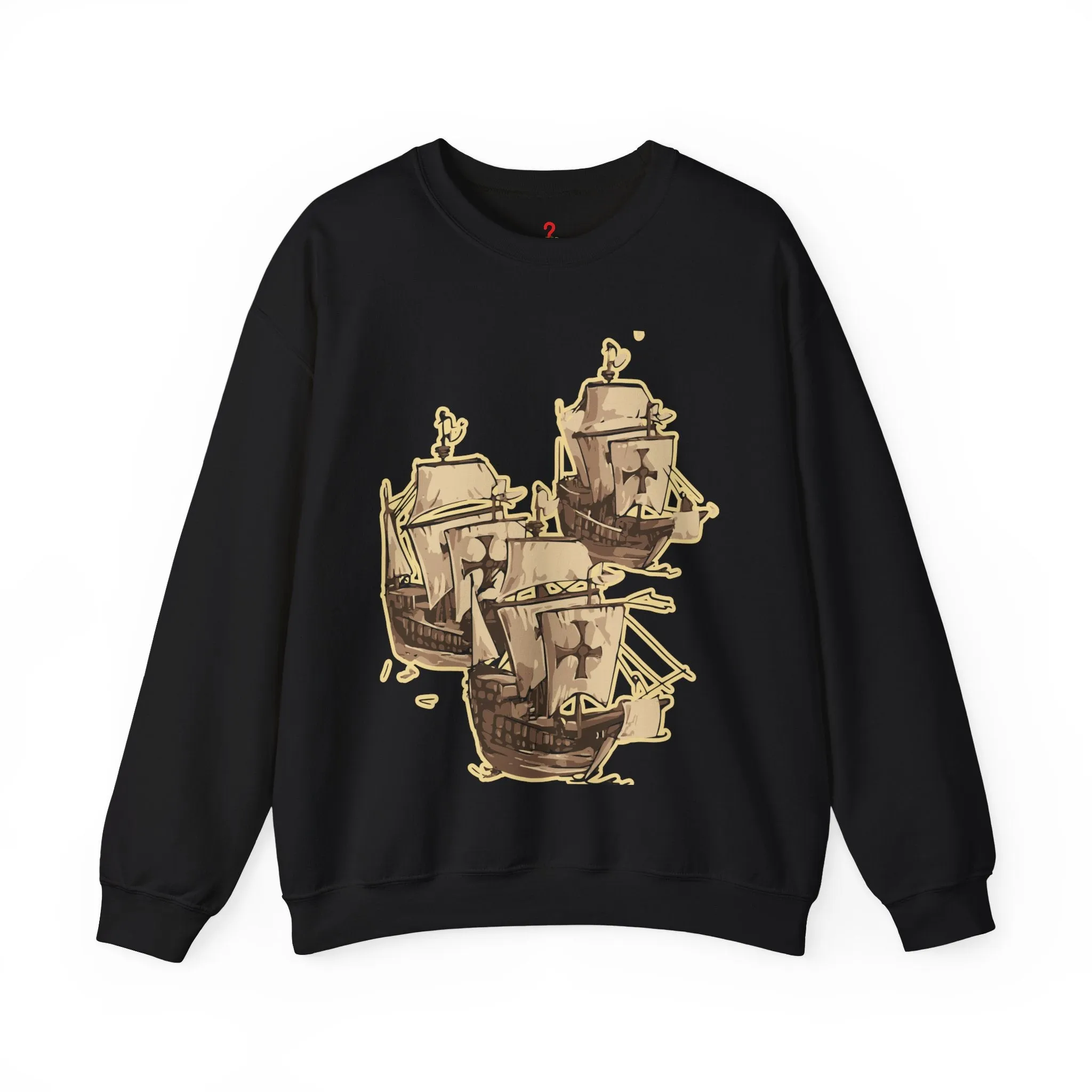 Unisex Heavy Blend Crewneck Sweatshirt with 3 Boats Design – Ultimate Comfort & Sustainability