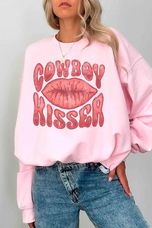 Valentine's Day Cowboy Kisser Graphic Sweatshirt