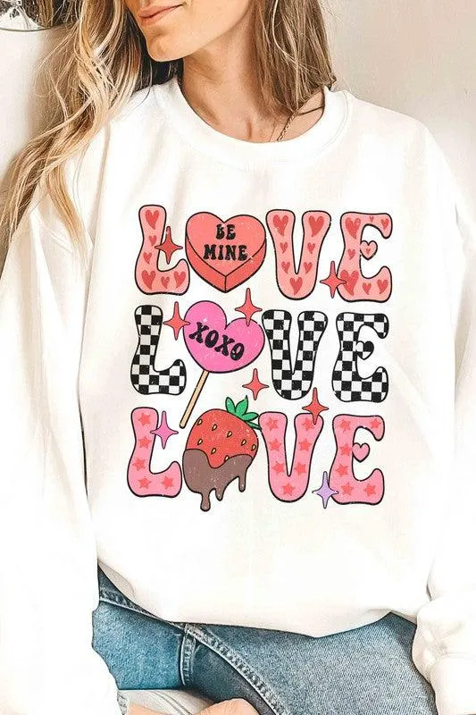 Valentine's Day Love Stacked Candies Graphic Sweatshirt