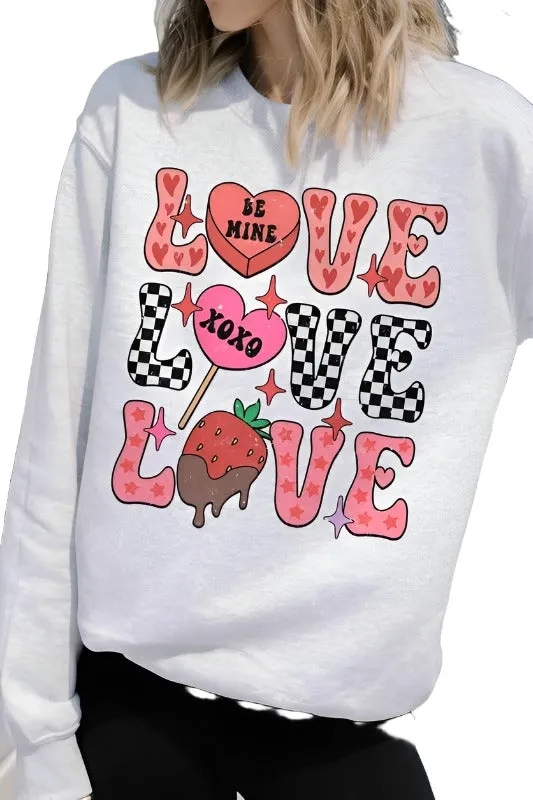 Valentine's Day Love Stacked Candies Graphic Sweatshirt