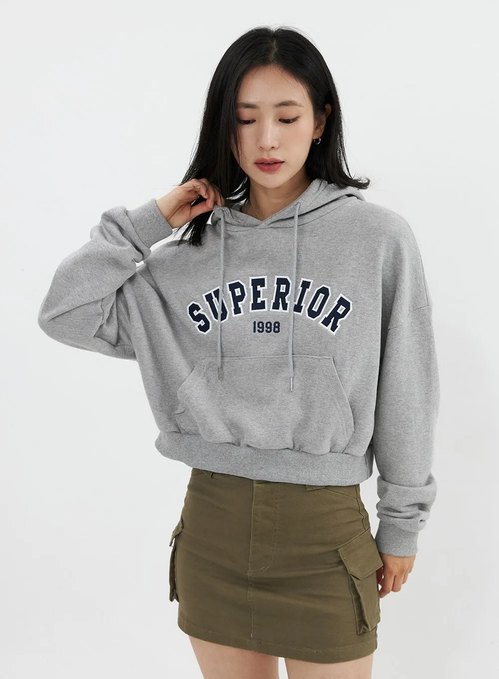 Varsity Cropped Hooded Sweatshirt OS326