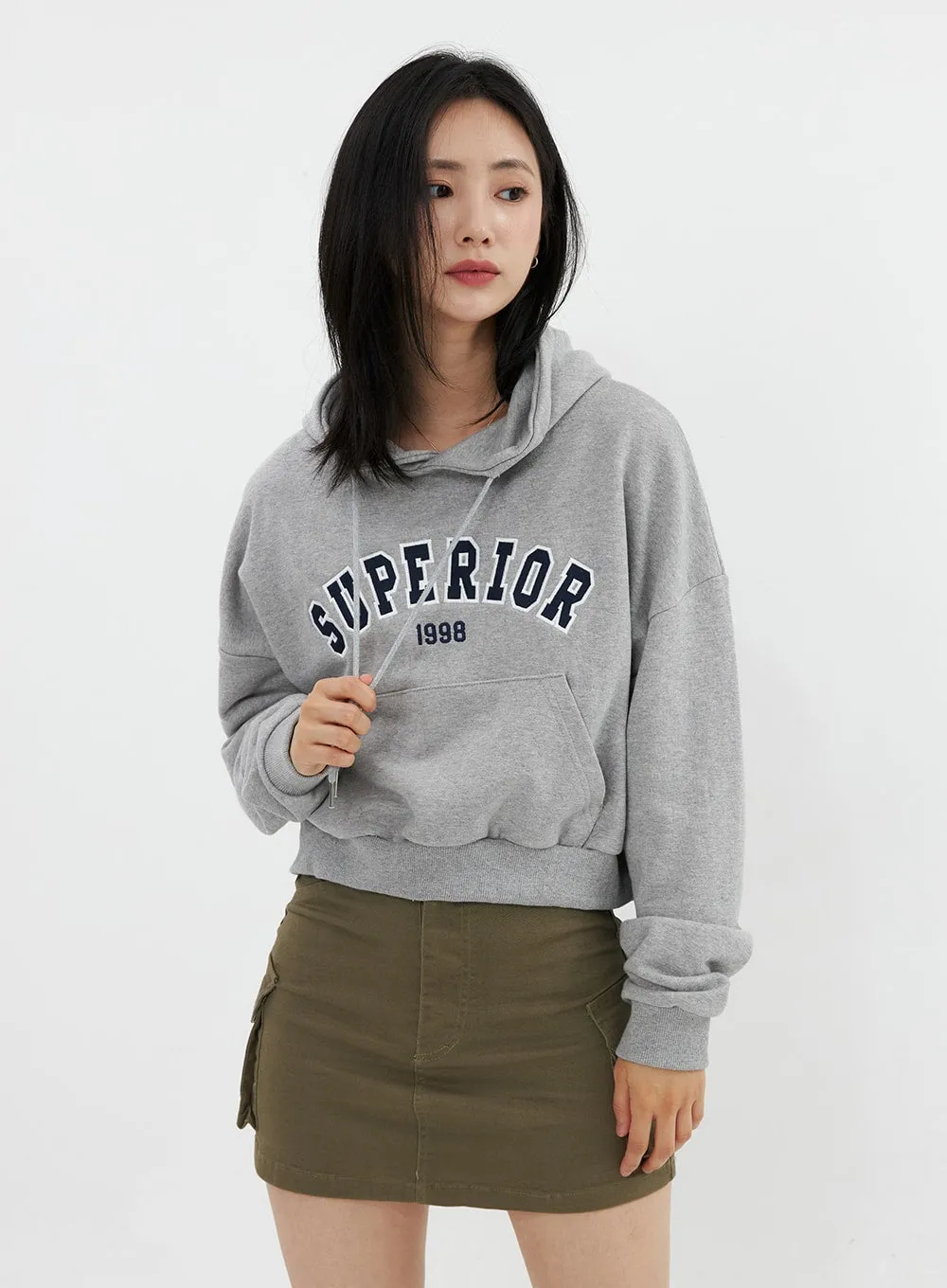 Varsity Cropped Hooded Sweatshirt OS326