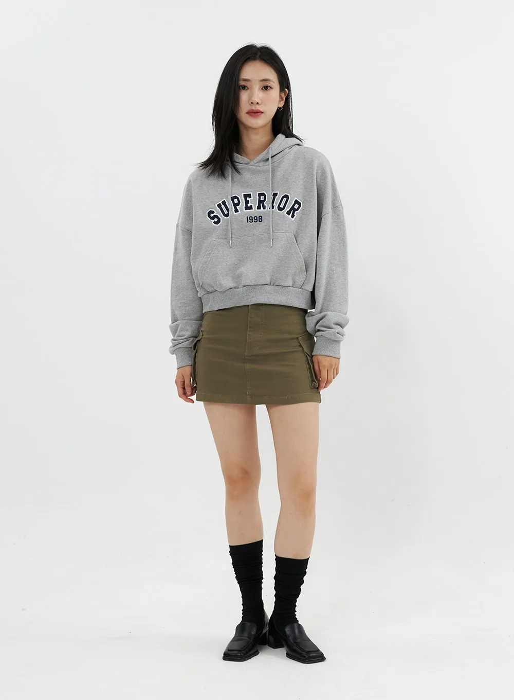 Varsity Cropped Hooded Sweatshirt OS326