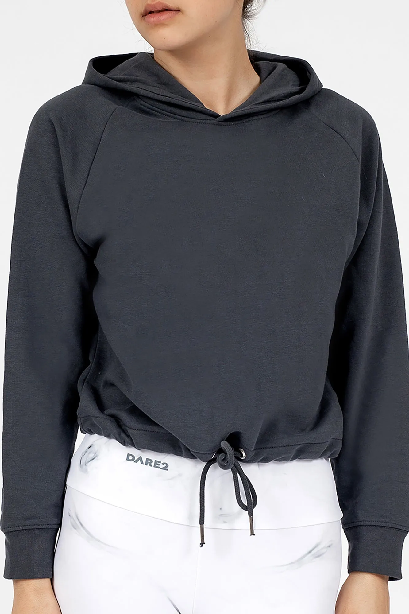 Volcanic Grey Cropped Hooded Sweatshirt